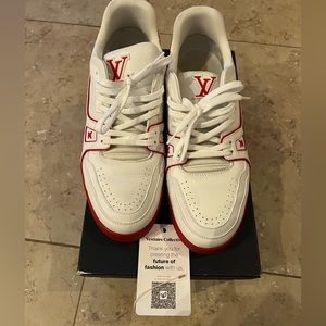LV sneakers trainer LV 8 used white/red  purchased from Vestiaire Collective